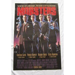 Vintage 1991 Mobsters Christian Slater Double Side Movie Sz 26.75" X 39.75" (M9)